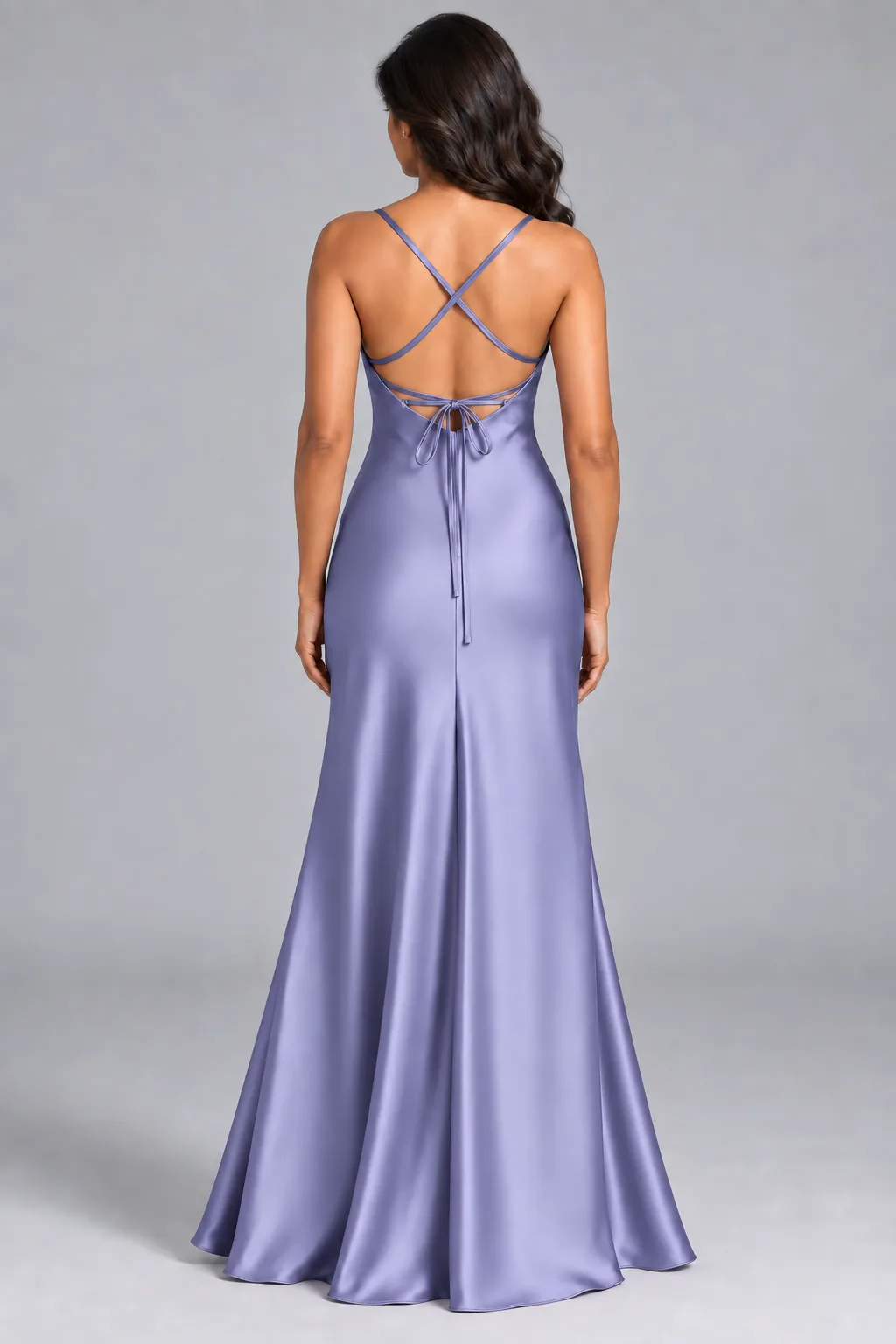 Bridesmaid dresses: Paris - Cowl-Neck Mermaid Bridesmaid Gown in Baby Lavender
