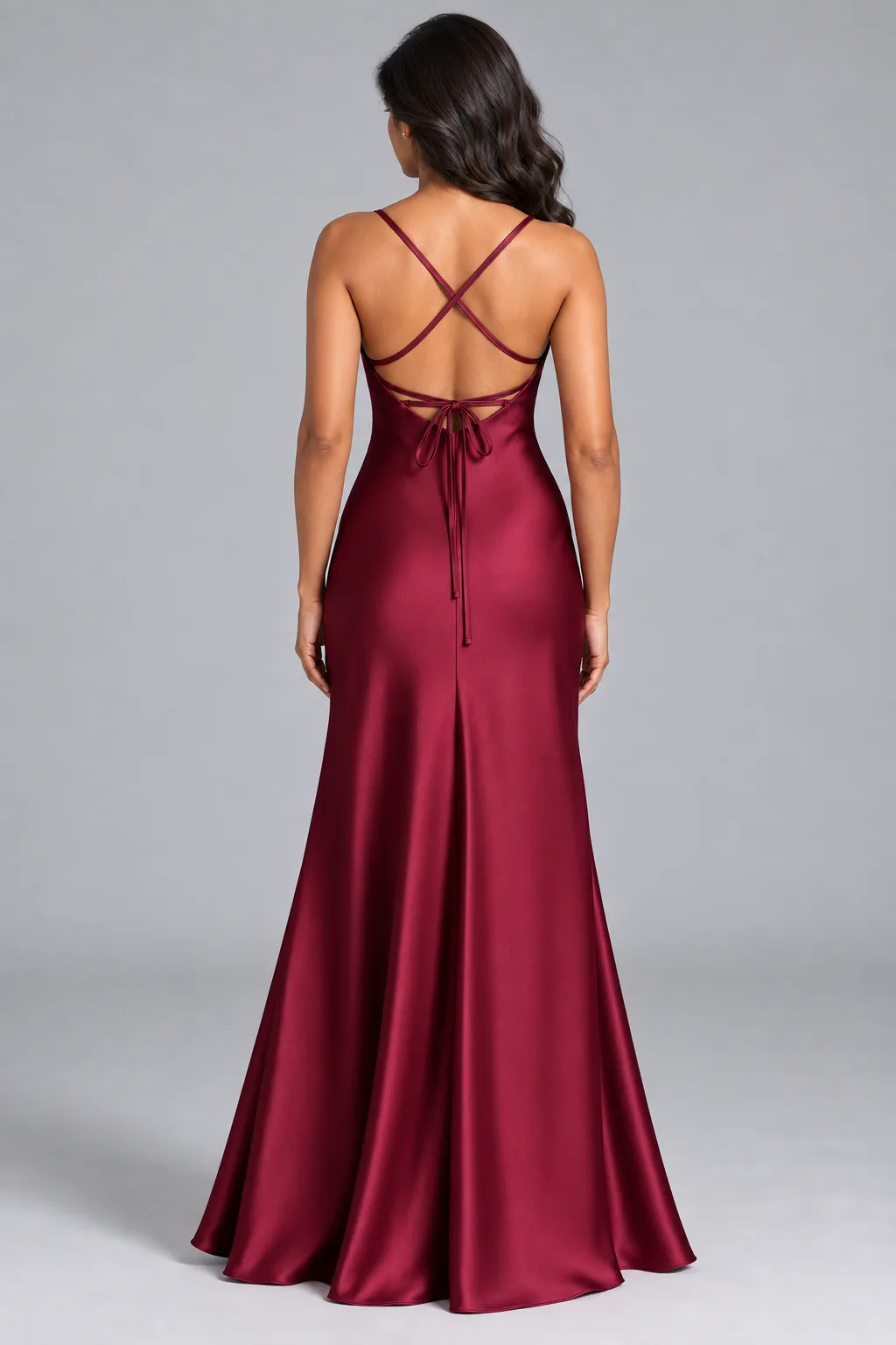 Bridesmaid dresses: Paris - Cowl-Neck Mermaid Bridesmaid Gown in Berry Wine