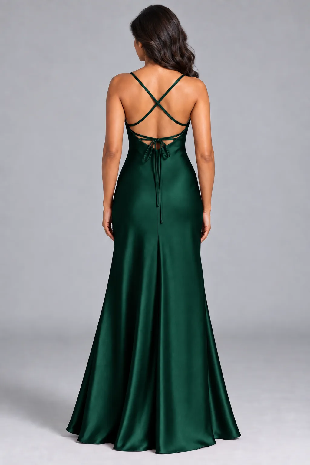 Bridesmaid dresses: Paris - Cowl-Neck Mermaid Bridesmaid Gown in Deep Emerald