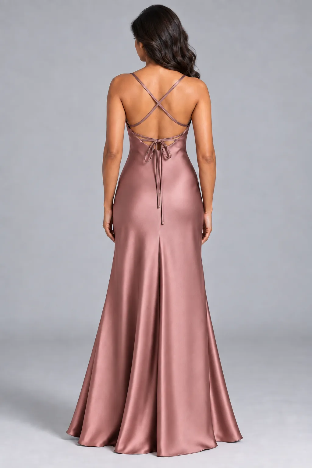 Bridesmaid dresses: Paris - Cowl-Neck Mermaid Bridesmaid Gown in Dusty Rose