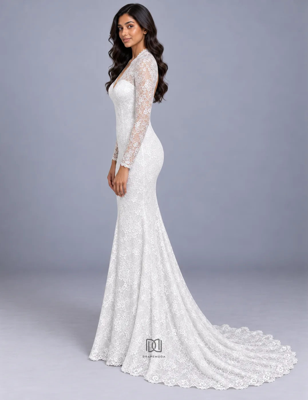 Bridal gowns: Salomea - Bridal Gown with train - Embellished Lace & Satin