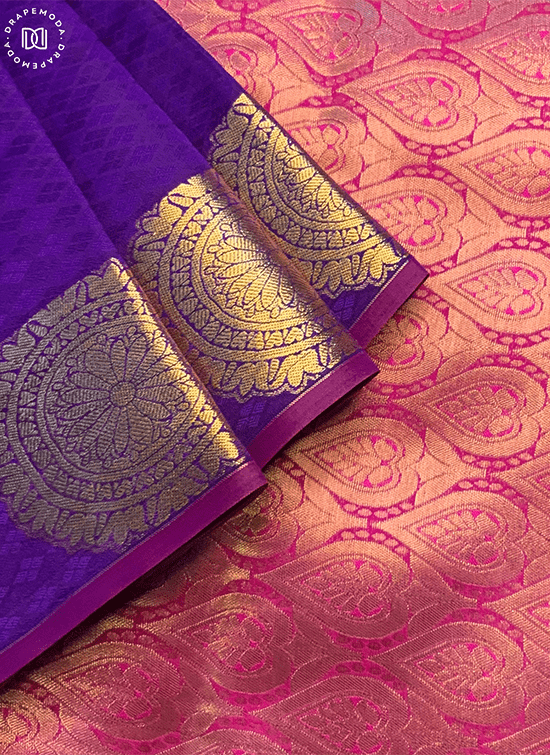 Purple with dark pink saree