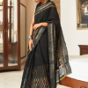 Black Squares Cotton Saree