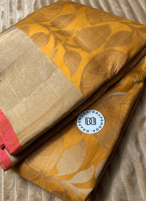 Bright Yellow with Rose Pink Soft Silk Saree