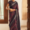 Dark blue cotton saree