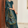 Dark Teal Cotton Saree