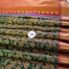 Dark red & Forest Green Silk Saree