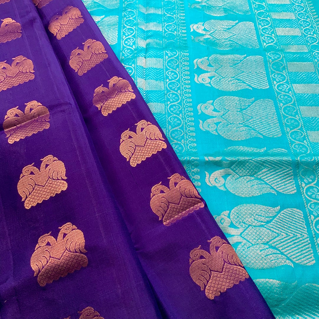 Ink Blue/ Teal Blue Soft Silk Saree