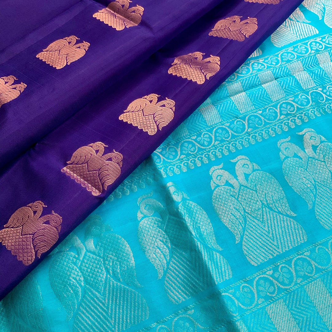 Ink Blue/ Teal Blue Soft Silk Saree