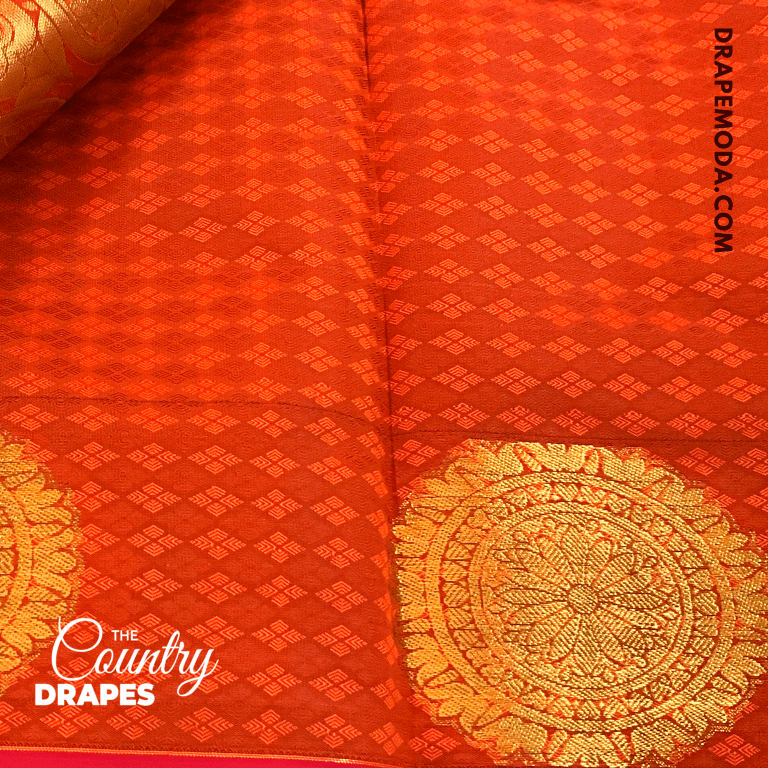 Purple with Orange Silk Saree