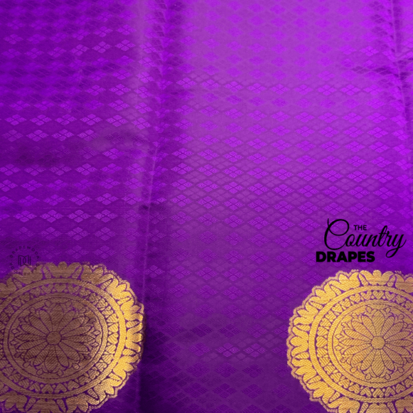 Mustard yellow and purple saree