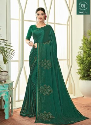 Forest Green Designer Saree