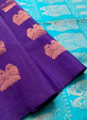 Ink Blue/ Teal Blue Soft Silk Saree