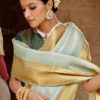 Light Blue Linen Tissue Silk Saree