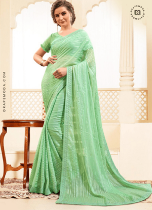 pastel-green-georgette-satin-stripes-saree