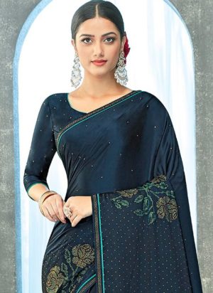 Prussian Blue Designer Saree