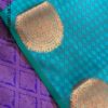 Teal blue with purple saree