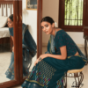 Dark Teal Cotton Saree