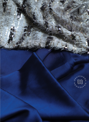 Royal Blue Saree with silver designer blouse
