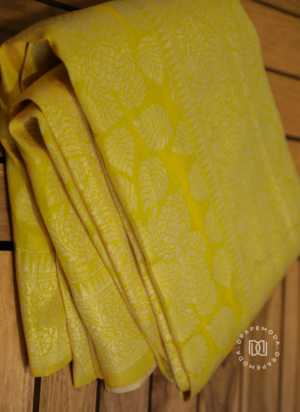 Yellow Raw Silk Saree