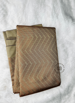 Golden Grey Silk Saree