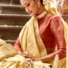 Golden Linen Tissue Silk Saree