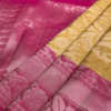 Mild Yellow with Pink Soft Silk Saree